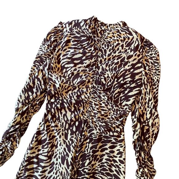 A.L.C. Marcie Silk Ruched Long Sleeve Mini Dress Size 6 752J - Picture 15 of 15